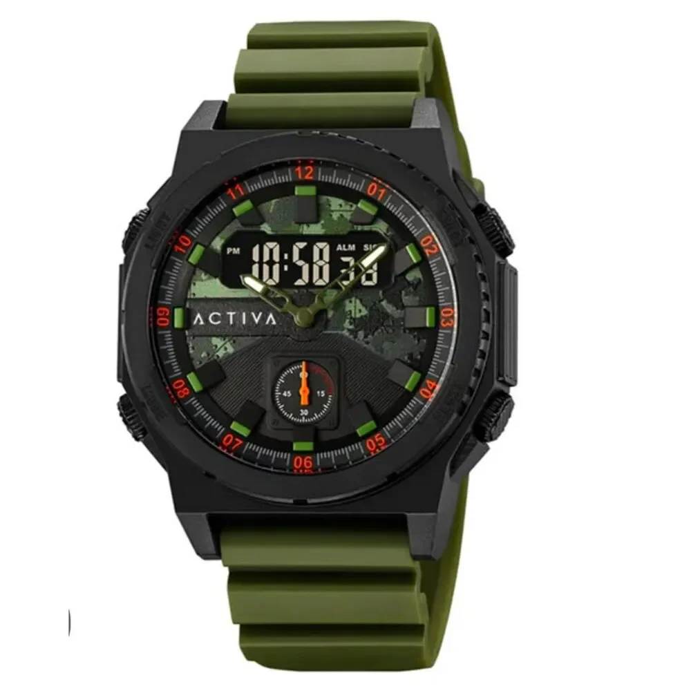 NEW Activa X Invicta Men's Digital/Analog Watch - 47mm Camo & Green